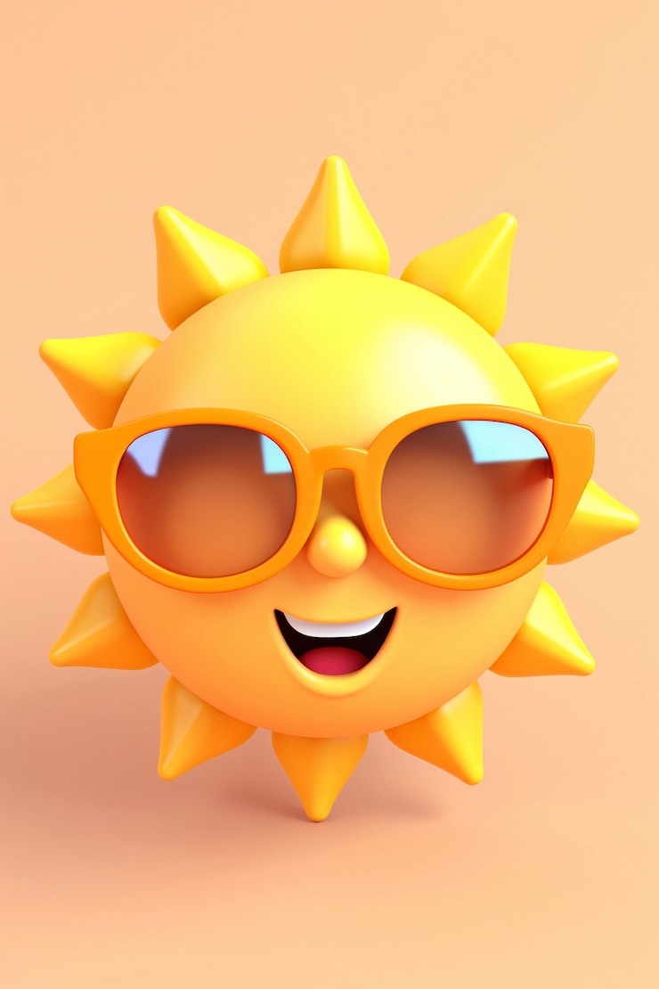 Foto grátis sol em 3d no estúdio