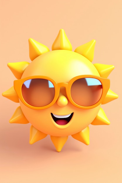 Sol em 3D no estúdio