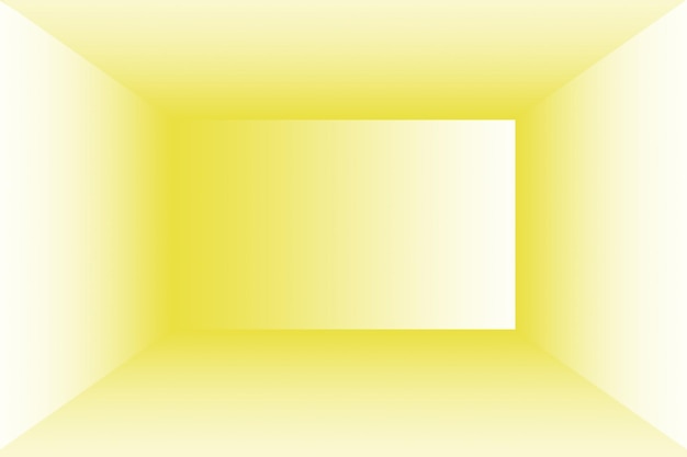 Foto grátis sólido abstrato de fundo de sala de parede de estúdio de gradiente amarelo brilhante
