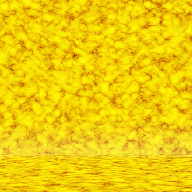 Sólido abstrato de fundo de sala de parede de estúdio gradiente amarelo brilhante.