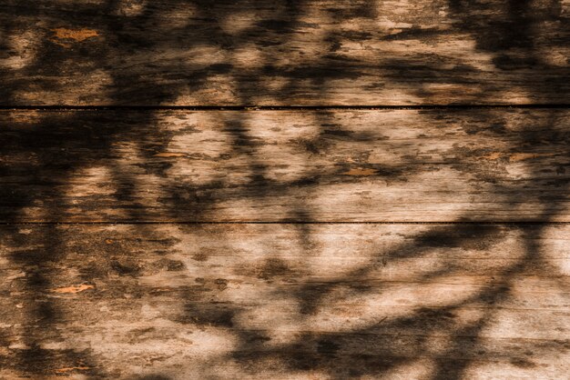 Sombra sobre o antigo cenário de madeira