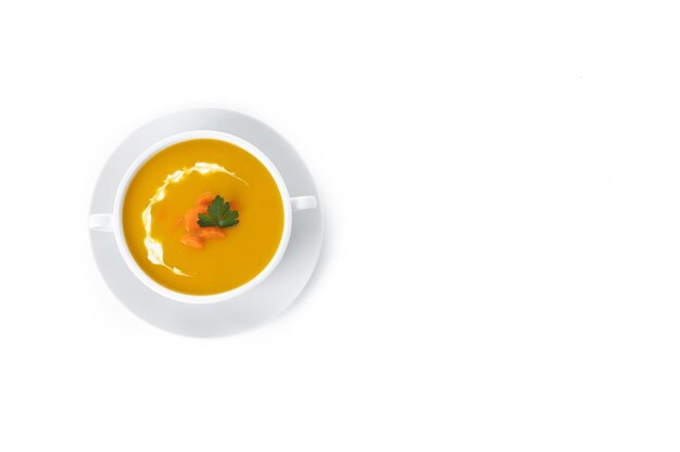 Sopa de cenoura com creme e salsa
