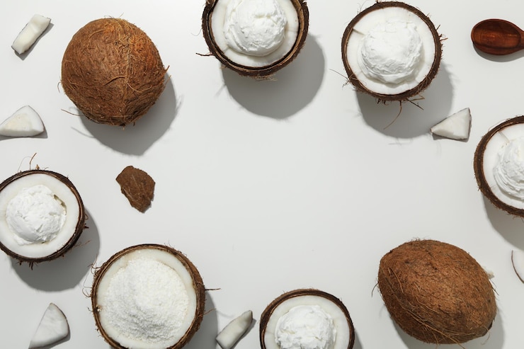 Foto grátis sorvete de sobremesa de verão sorvete com coco