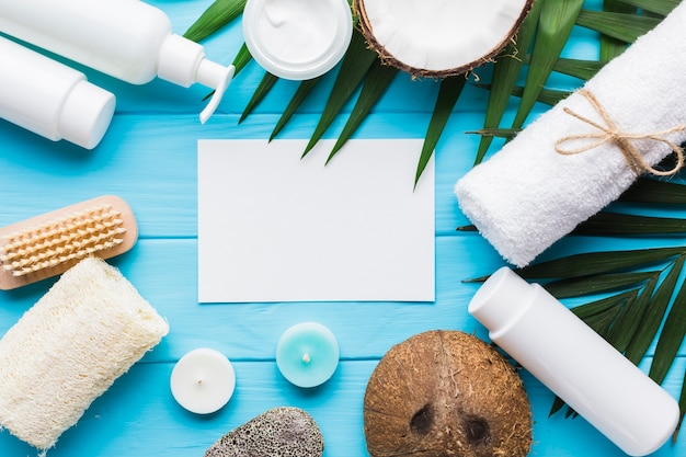 Foto grátis spa vida ainda com produtos de beleza