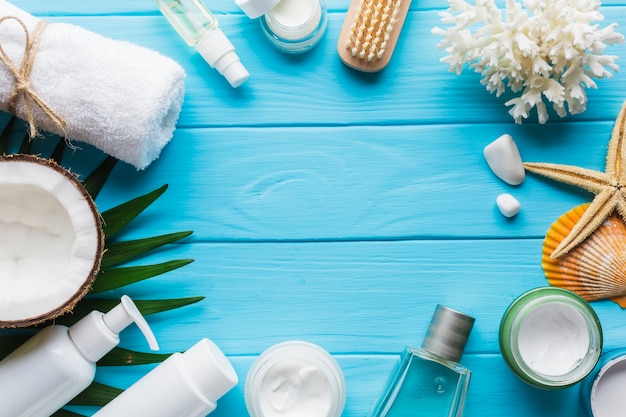 Spa vida ainda com produtos de beleza