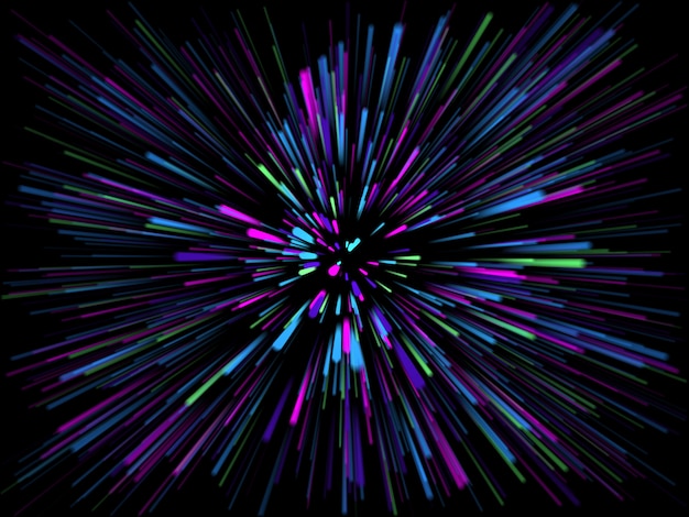 Foto grátis starburst 3d abstrato com raios de luz