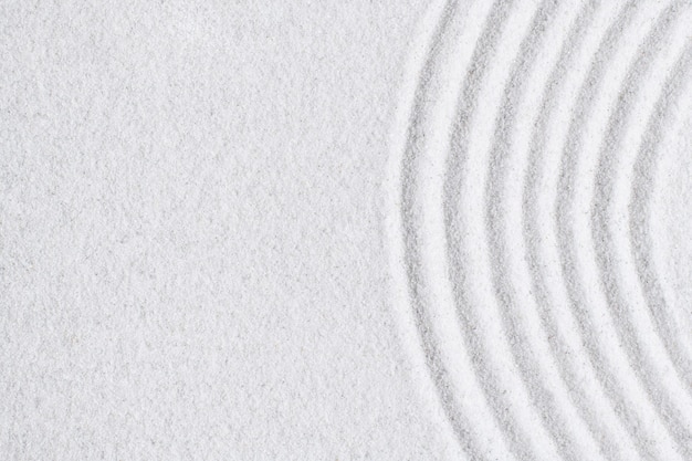 Foto grátis superfície de areia branca com textura de fundo zen e conceito de paz