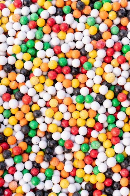 Superfície de doces coloridos vista superior