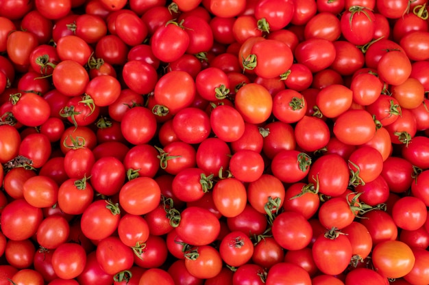 Superfície de tomates frescos vista superior