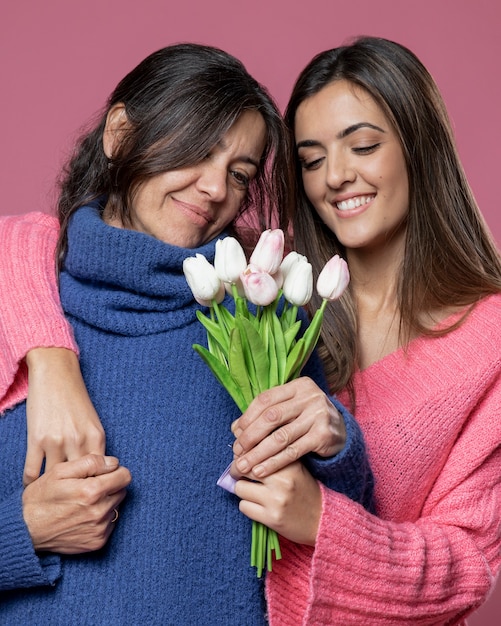 Foto grátis surpresa do dia de mães para a mãe