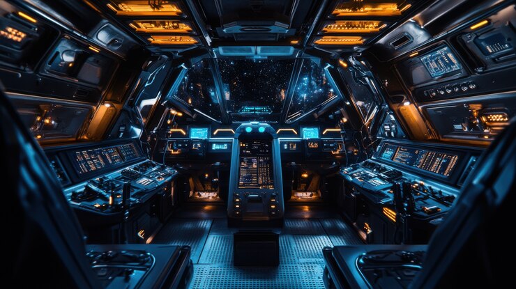 Foto grátis tabela de controlo de uma nave espacial