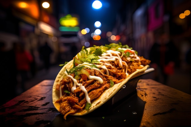 Foto grátis taco delicioso ao ar livre