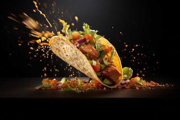 Foto grátis taco delicioso dentro de casa