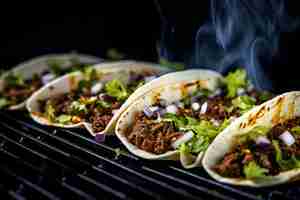 Foto grátis tacos deliciosos de alto ângulo dentro de casa