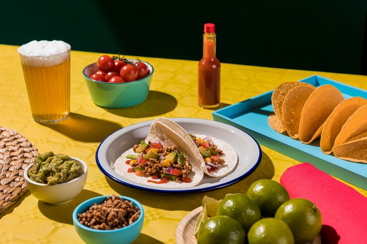 Tacos deliciosos em prato