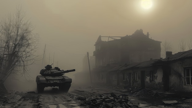 Tanque de guerra em estilo escuro