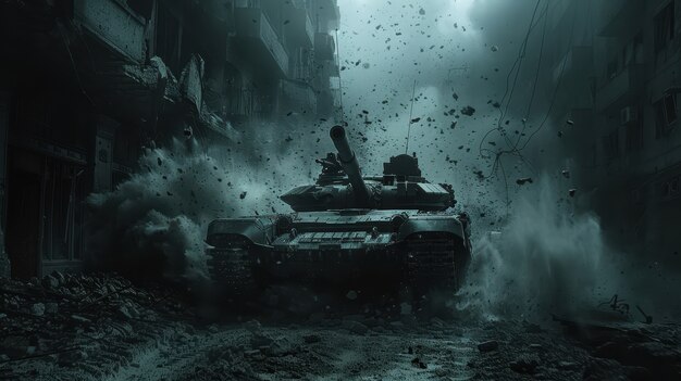 Tanque de guerra em estilo escuro