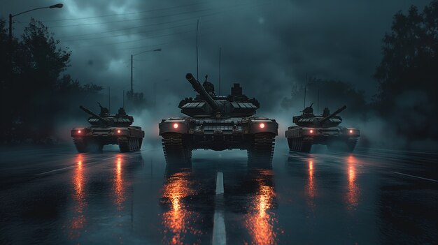 Tanque de guerra em estilo escuro