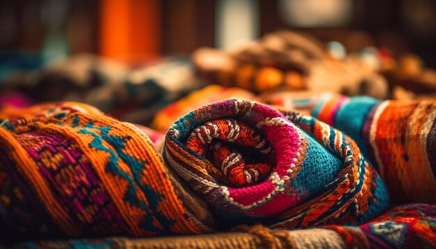 Tapete kilim multicolorido, uma lembrança da Turquia gerada por IA