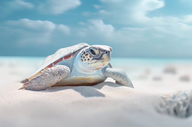 Foto grátis tartaruga na praia andando