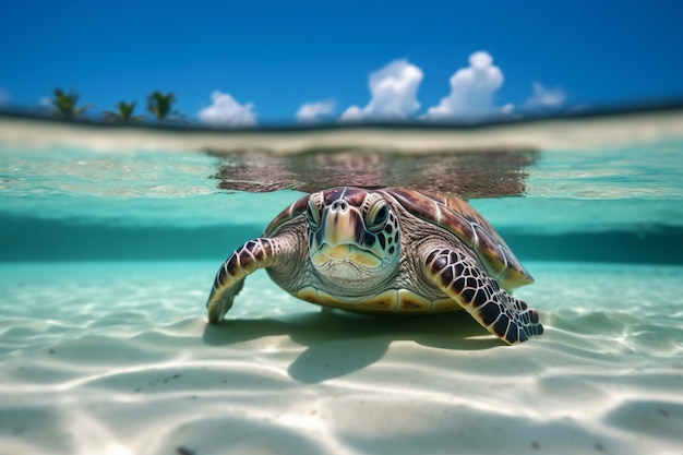 Foto grátis tartarugas nadando no oceano