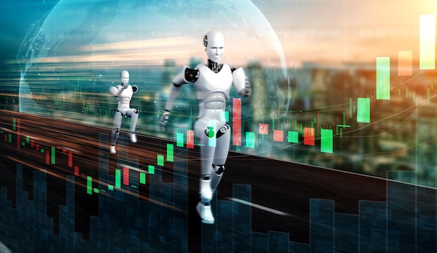 Tecnologia financeira do futuro controlada por robô de ia usando aprendizado de máquina