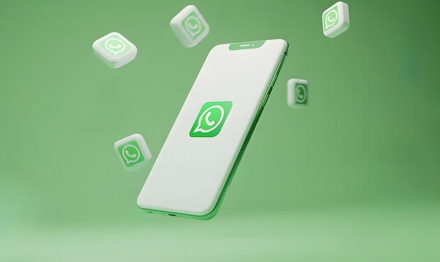 WhatsApp logo sobre smartphone