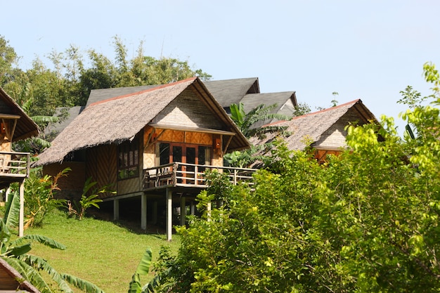 Telhado de palha em uma casa