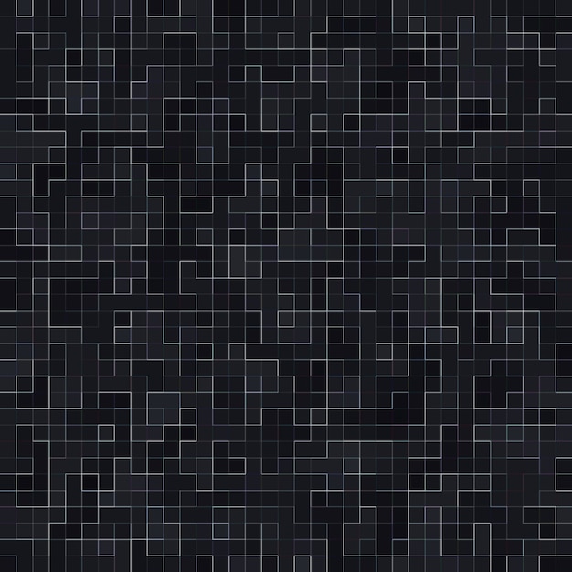 Teste Padrão Sem Emenda Abstrato. Edifício adornado com mosaico cerâmico abstrato luxuoso da textura de Mosiac preto. Pedras cerâmicas coloridas abstratas.