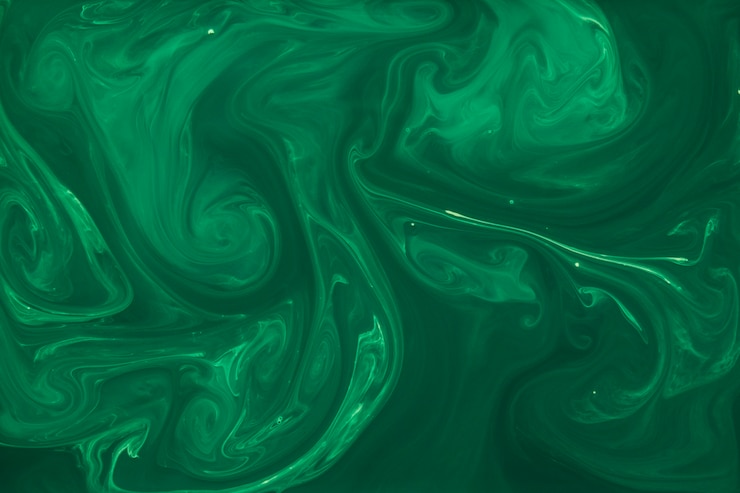 Foto grátis textura acrílica da pintura misturada verde abstrata com teste padrão de mármore