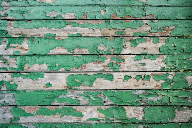 Textura de madeira pintada de verde da parede de madeira para plano de fundo e textura.