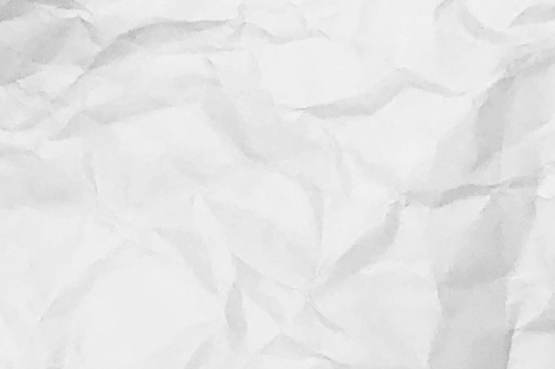 Textura de papel amassado branco fundo design espaço tom branco
