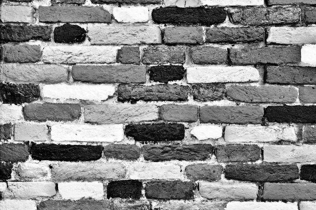 Textura do tijolo preto e branco