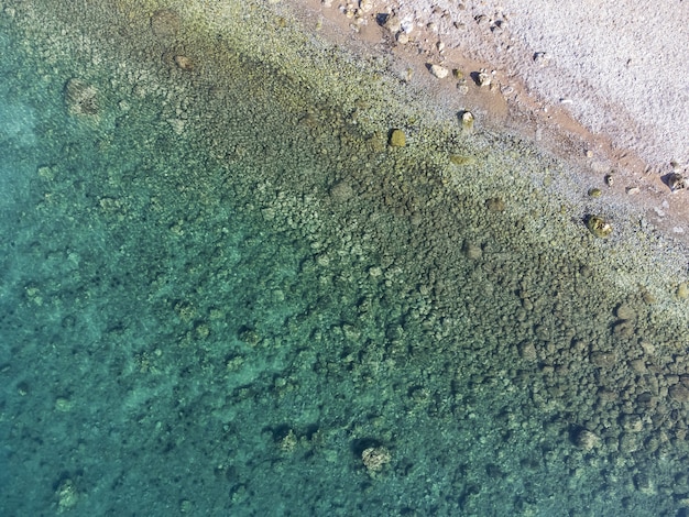 The drone aerial view of akyaka bay, turquia