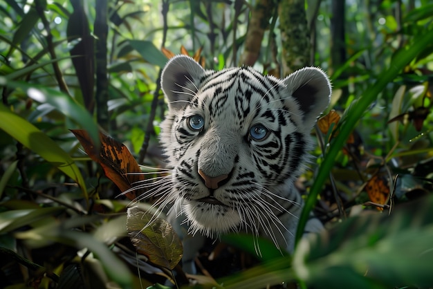 Foto grátis tigre branco de bengala no deserto