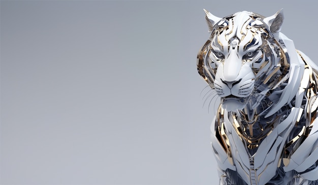 Foto grátis tigre feroz com espaço de cópia