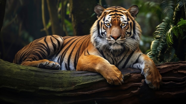 Tigre feroz na natureza