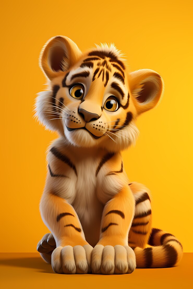 Foto grátis tigre fofo em estúdio