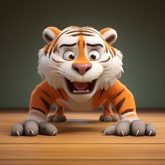 Filhote de tigre 3D model - Baixar Animais no