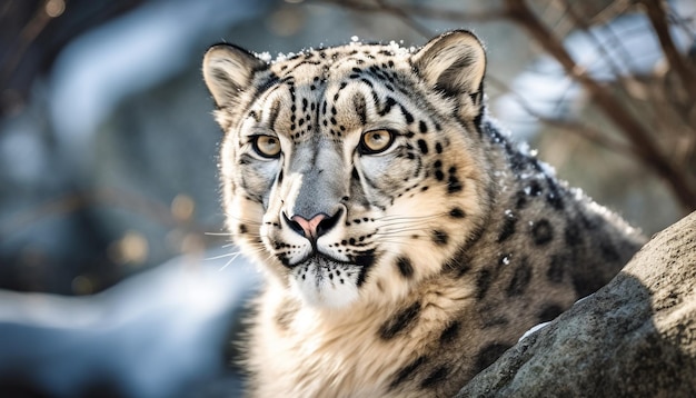 Foto grátis tigre majestoso encarando o perigo em seus olhos gerados por ia