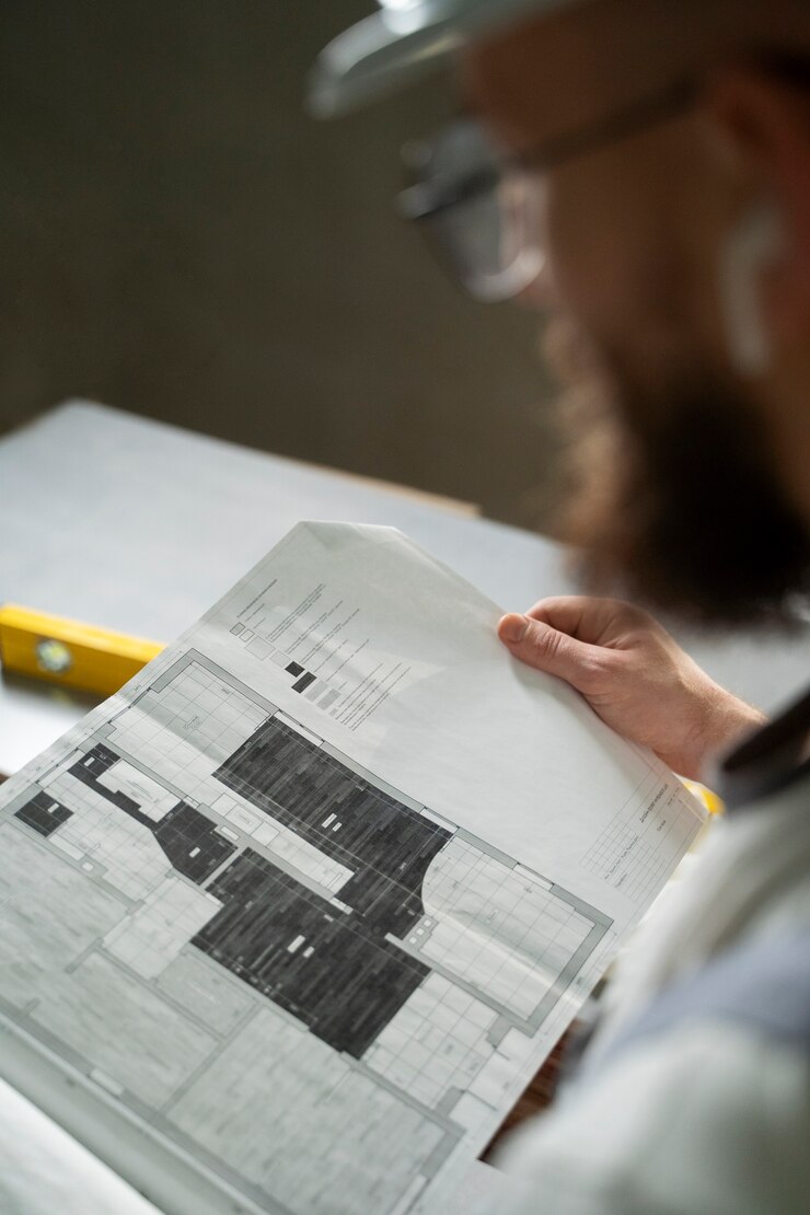 Foto grátis tiler trabalhando na renovação do apartamento