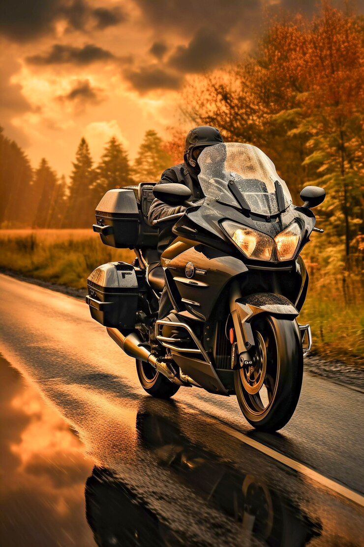 Foto grátis tiro completo adulto andando de moto legal
