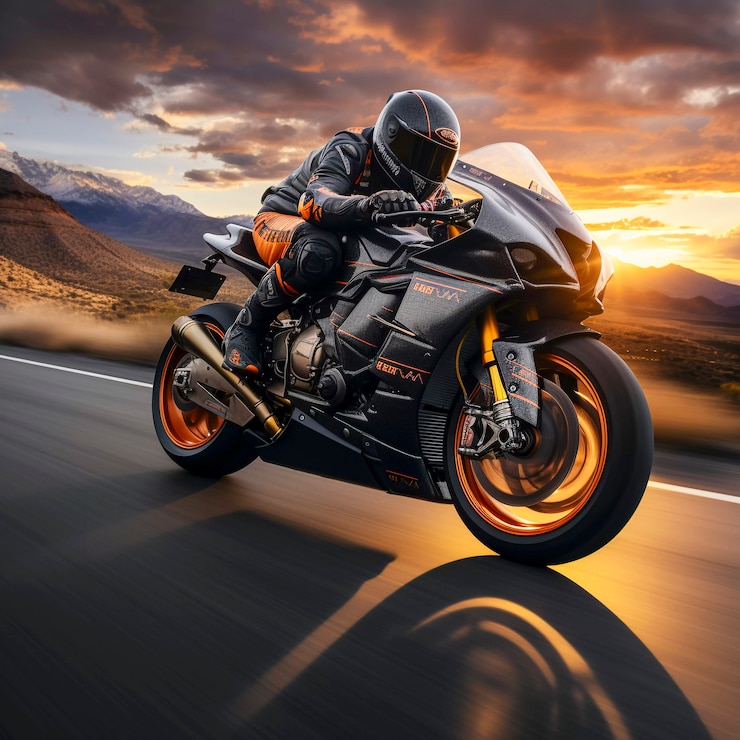 Foto grátis tiro completo adulto andando de moto legal
