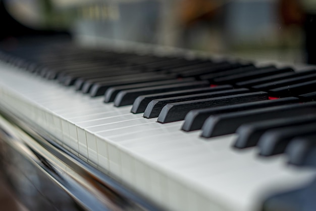 Tiro de foco seletivo de um piano