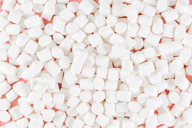 Tiro de quadro completo de muitos marshmallows brancos