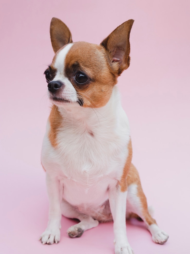 Foto grátis tiro de um cachorro chihuahua sentado