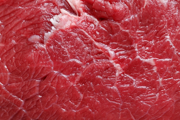 Tiro macro de bife de carne fresca