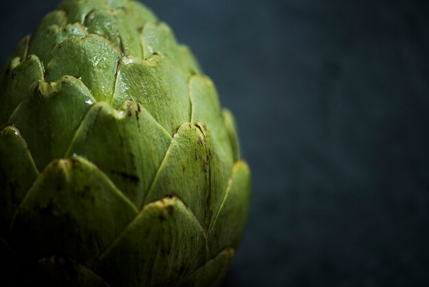 Tiro macro de vegetais de alcachofra