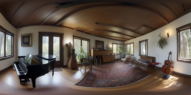 Foto grátis tiro para composição panorâmica da sala de estar