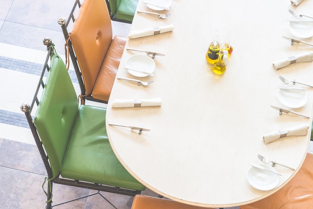 Foto grátis topo da mesa de jantar vista